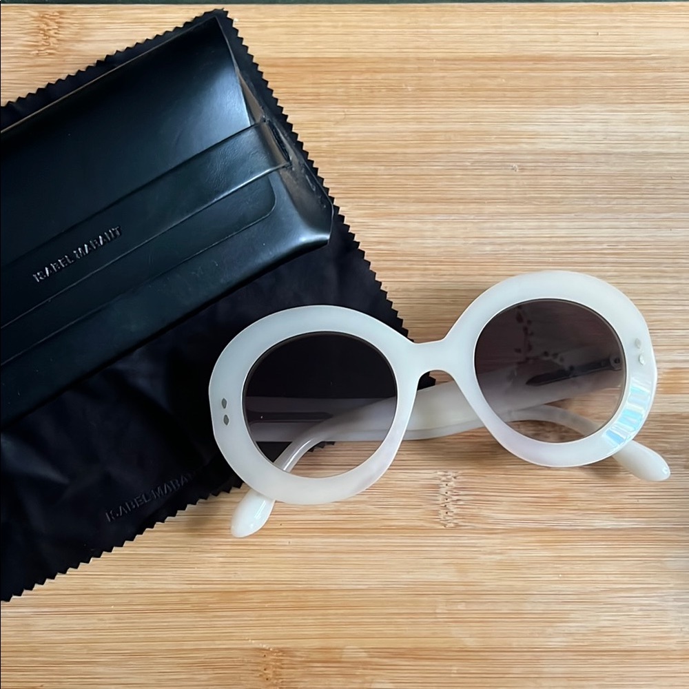 Isabel Marant White Oversized Sunglasses